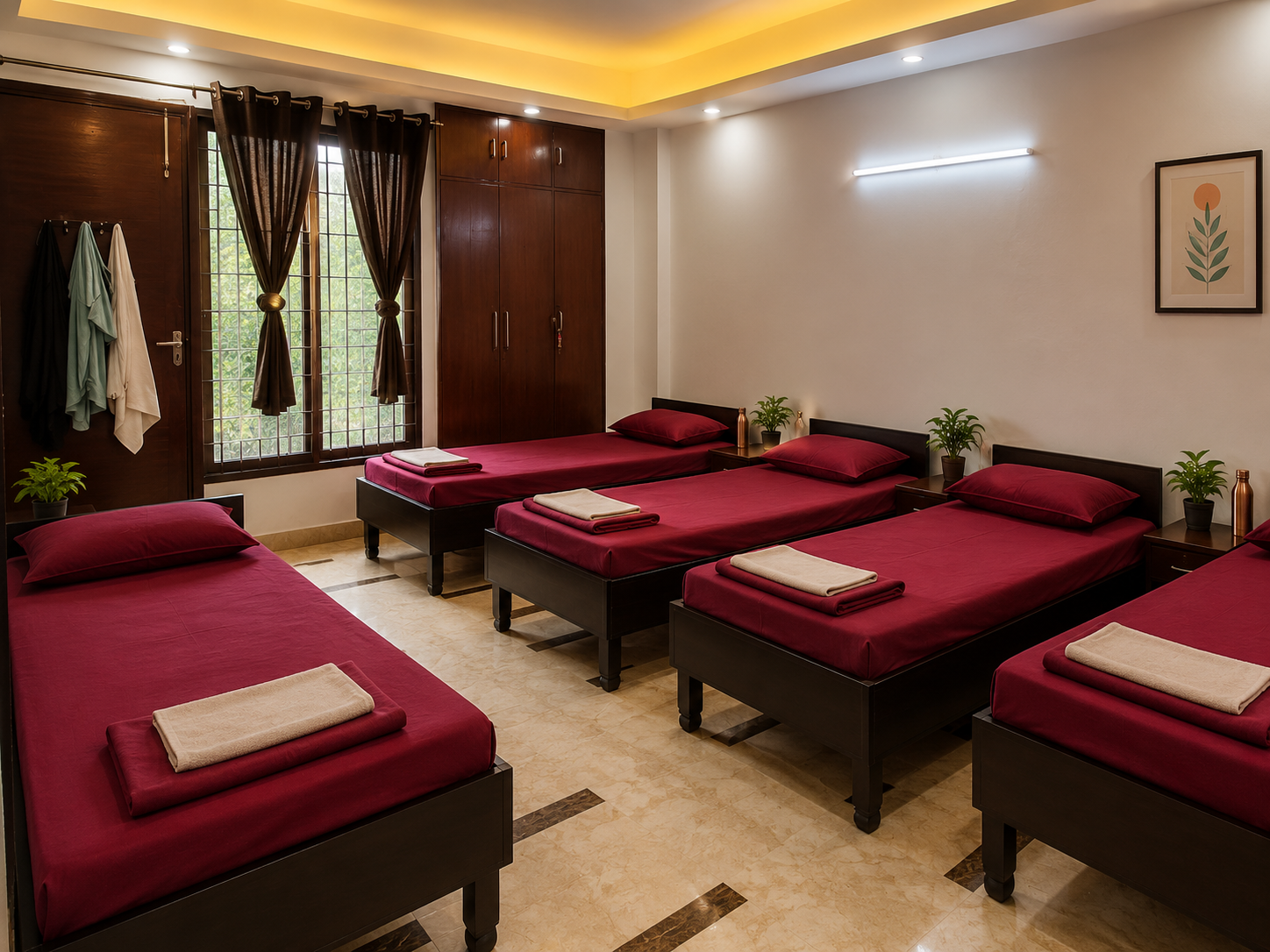 Five-bed shared residential room at SimranShri Rehabilitation Centre