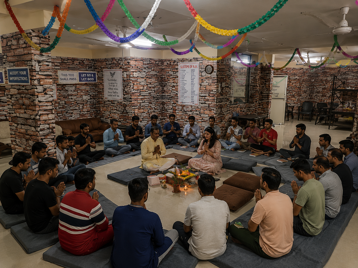 Prayer and reflection session at SimranShri Rehabilitation Centre