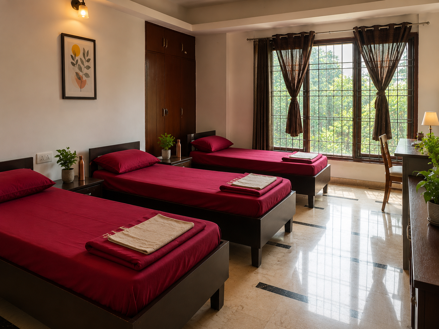 Three-bed residential room at SimranShri Rehabilitation Centre