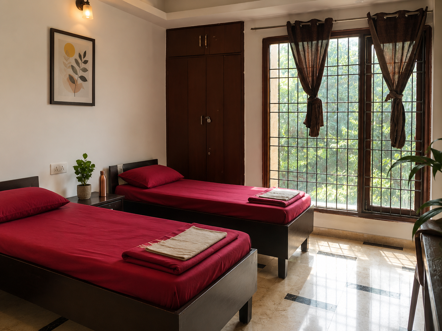 Two-bed residential room at SimranShri Rehabilitation Centre in Noida
